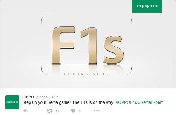 Oppo : le nouveau smartphone F1s se montre enfin