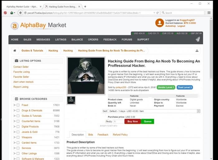 AlphaBay, le plus gros marché en ligne du Dark Web, fermé par les autorités