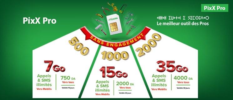 Mobilis dévoile ses offres PixX Pro 500 et 1000, 2000 DA