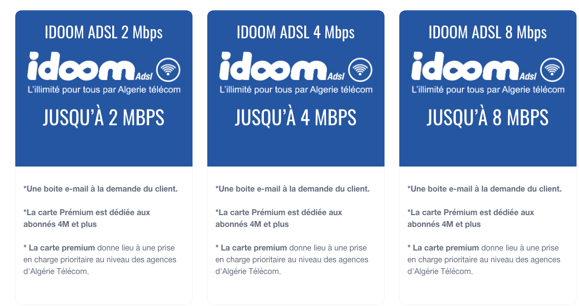 Algérie Télécom baisse les prix pour les clients idoom ADSL 2Mbps