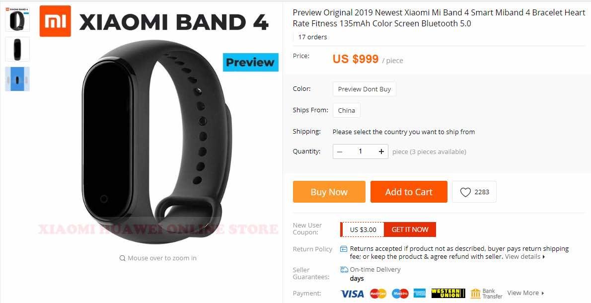 Xiaomi Mi Band 4 en pré-vente avant sa sortie officielle
