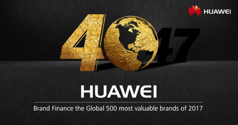 Huawei classée 40e sur la liste des «marques les plus précieuses» dans le classement Global 500