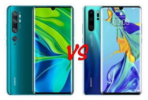 Xiaomi Mi Note 10 vs Huawei P30 Pro : Comparaison de spécifications