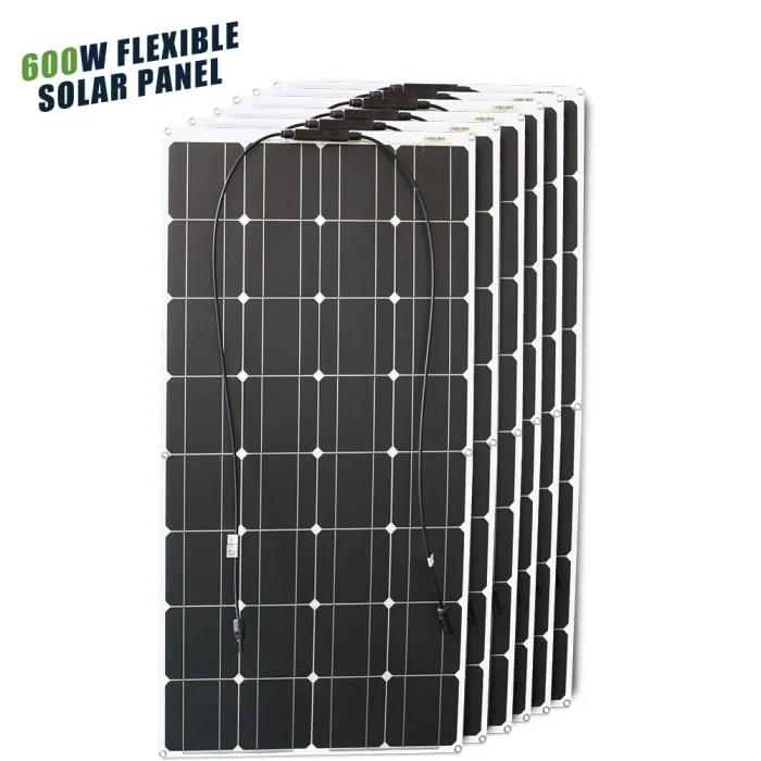 ASUNERGE Panneau solaire flexible ASUNERGE 12V 600W 100W 200W 300W 400W 500W, monocristallin, pliable, étanche, meilleur panneau solaire de Chine pour camping-car