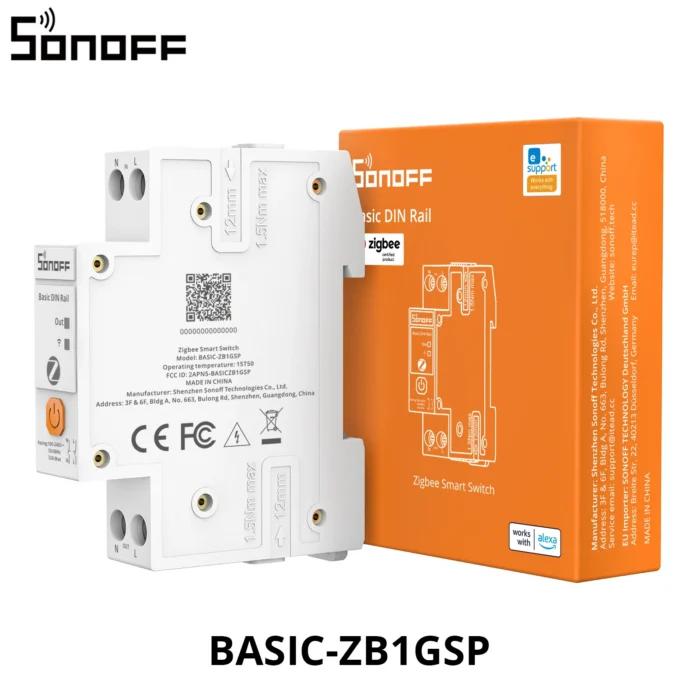 Interrupteur intelligent Zigbee SONOFF BASIC-ZB1GSP pour rail DIN, 32A haute puissance, bipolaire, avec suivi de consommation et protection contre les surcharges