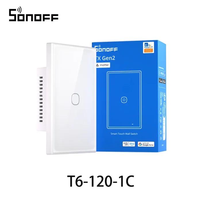 SONOFF TX Gen2 US interrupteur mural tactile intelligent T6 120 relais de détachement de matière localisateur de commutateur de nuit réglable Compatible avec l’écosystème Apple