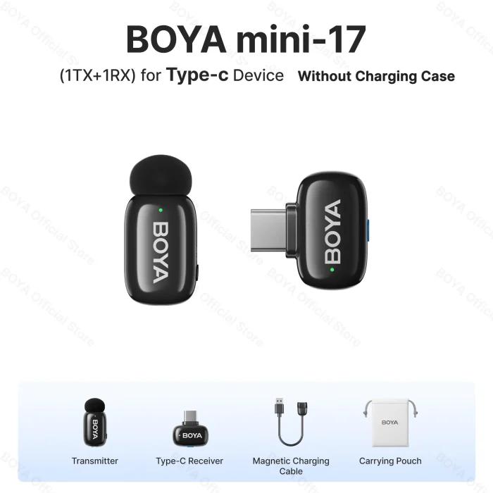 Microphone Lavalier Sans Fil Mini BOYA pour iPhone, iPad, Téléphones Android Type-C – Idéal pour Diffusion en Direct, Enregistrement Audio/Vidéo et Vlogging