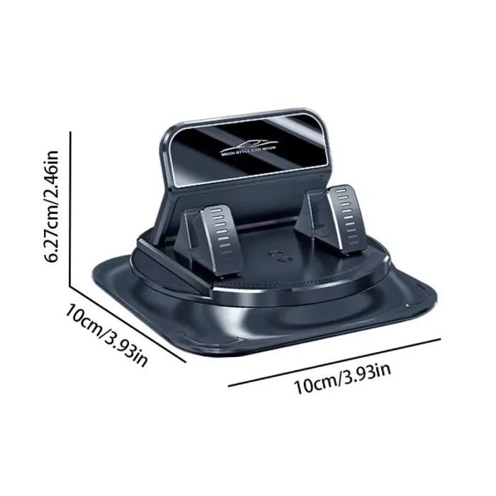 Support de téléphone pour voiture, support de téléphone antidérapant en silicone pour tableau de bord, rotation libre à 360 degrés, support universel de navigation tête haute