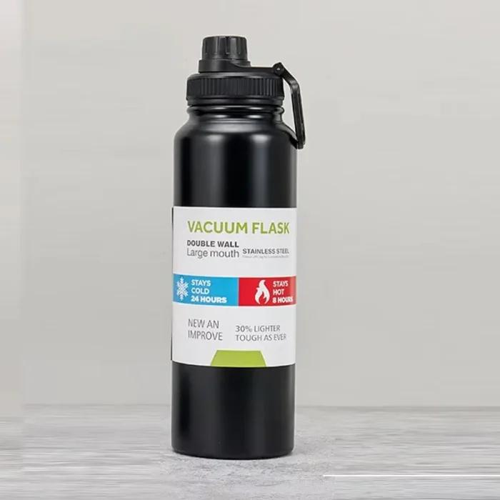 Bouteille isotherme en acier inoxydable à double paroi, 600-1000 ml, gourde pour boissons chaudes et froides, idéale pour les activités de plein air et les voyages.