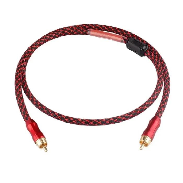 YYAUDIO 6N OFC 75ohm Câble coaxial audio vidéo numérique Hi-fi RCA, câble audio RCA mâle vers RCA mâle pour caisson de basses et haut-parleur.