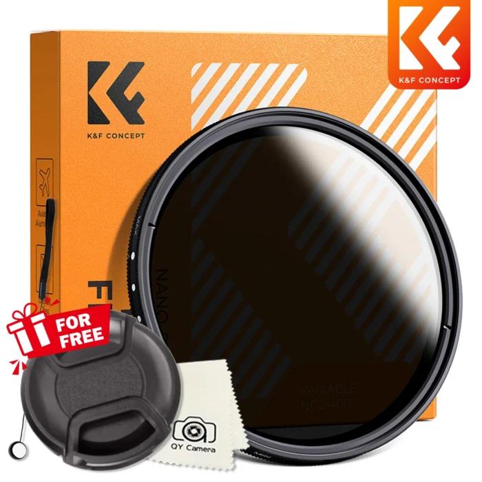 Filtre ND Variable K&F Concept 67mm 58mm 82mm ND2 ND400 9 Stops Filtre à densité neutre ND2-400 37-49mm 52mm 55mm 77mm 62mm 72mm