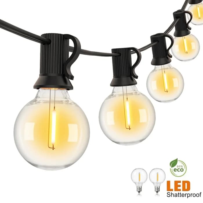 Guirlande lumineuse d’extérieur G40, incassable, étanche, ampoule Led en plastique, Vintage, Connectable, décoration de Patio, chaîne lumineuse