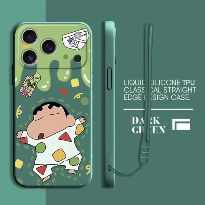 Coque de téléphone pour Apple iPhone 17 Pro Max 13 Mini 7 8 16 11 XS XR Air 12 Plus 15, motif dessin animé Crayon Shin-chan