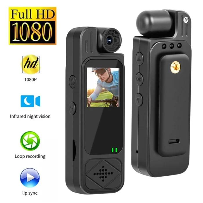 Mini caméra corporelle 1080P HD, caméra de sport, Vision nocturne infrarouge, enregistreur vidéo numérique, caméra corporelle de 1.3 pouces, petit caméscope de Police