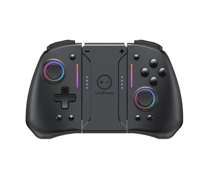 LinYuvo KS42 Joy-pad sans fil météore avec 8 lumières RVB couleur pour Switch/Lite/OLED, avec Programmable, Turbo et Vibration