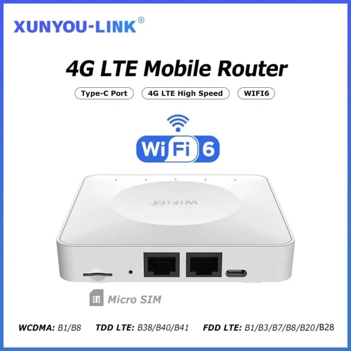 Routeur WiFi 4G LTE XUNYOU-LINK, WiFi 6, 300 Mbps, modem 4G, prend en charge 32 appareils, interface Type-C, routeur de poche sans fil, point d’accès mobile
