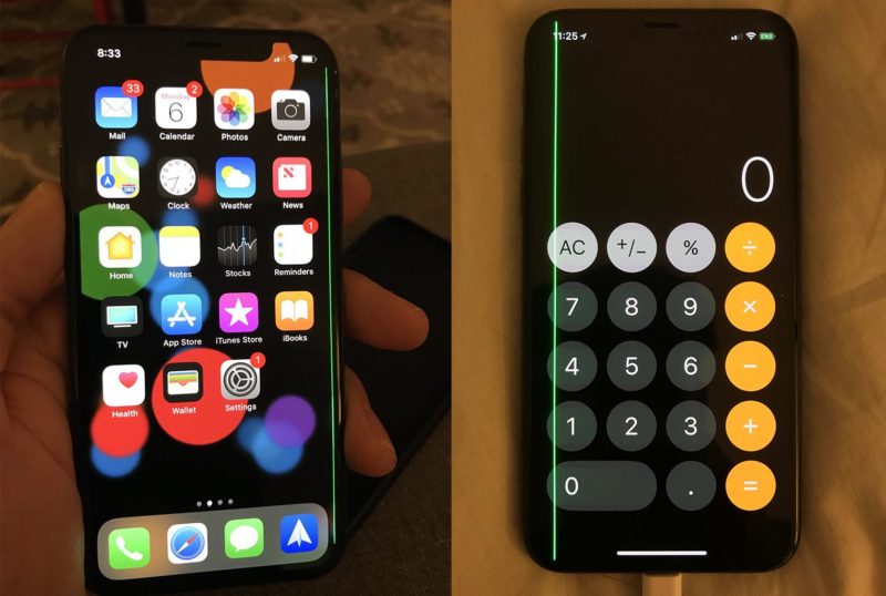 iphone x ligne vert
