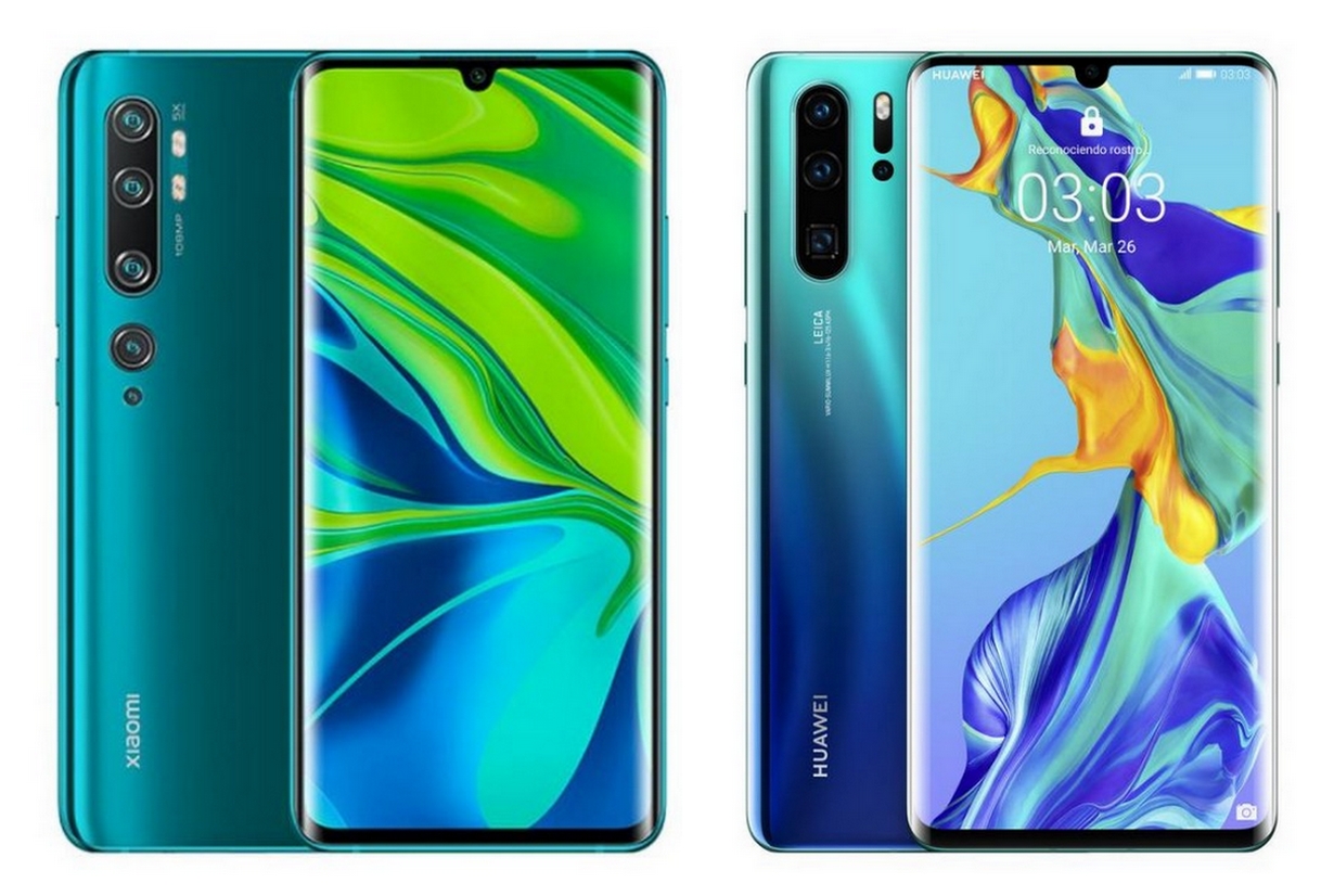 Xiaomi Mi Note 10 vs vs Huawei P30 Pro