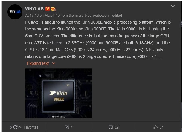 chipset-Kirin-9000L