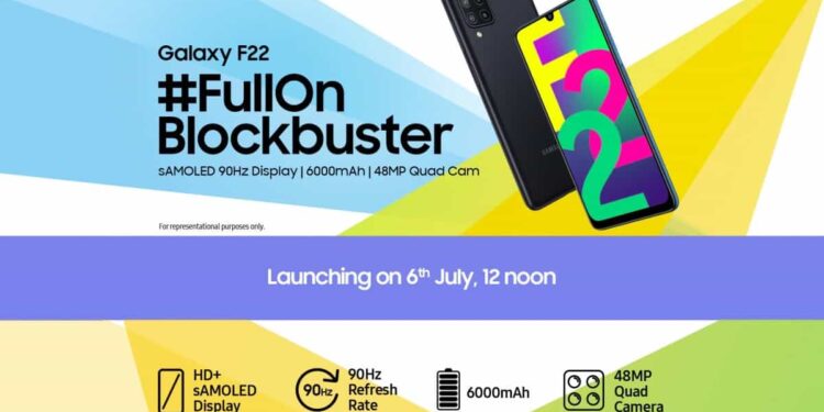 Le Samsung Galaxy F22 arrive le 6 juillet, son design et ses spécifications ont été révélés
