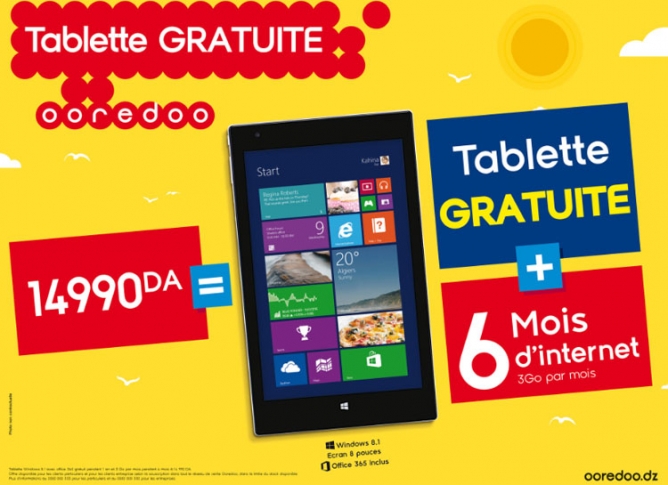 Ooredoo: Lance un nouveau pack tablette + 6 mois d’Internet offerts à seulement 14 990 DA