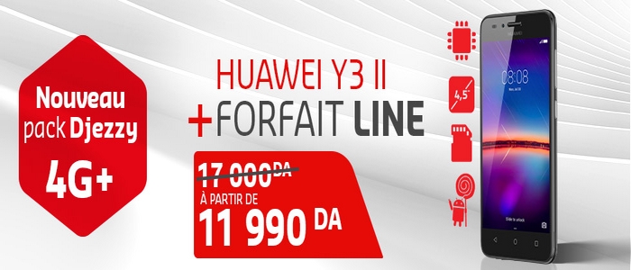 Djezzy met sur la table un nouveau Pack Smart Line Huawei Y3 II