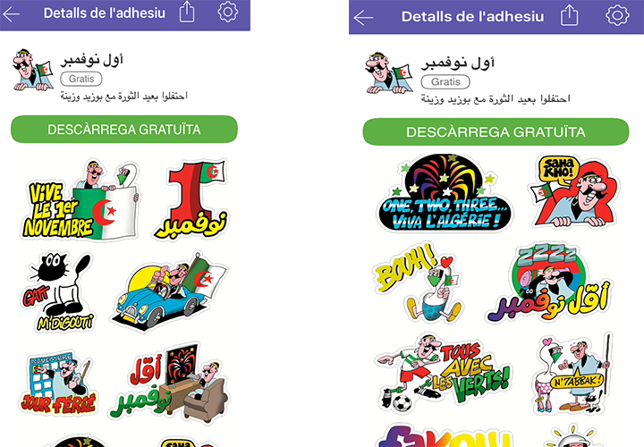 Viber : Autocollants exclusifs intitulé « 1er Novembre»