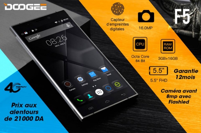 Le smarphone Doogee F5 4G est disponible chez Matos Algérie