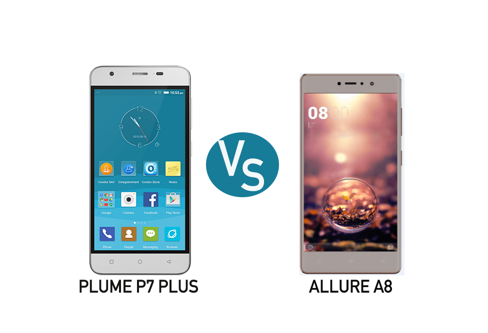 Comparatif : Condor Allure A8 vs Condor Plume P7 Plus