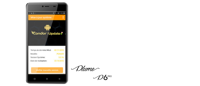 Condor : Le Plume P6 Pro reçoit la mise à jour de android 6 Marshmallow