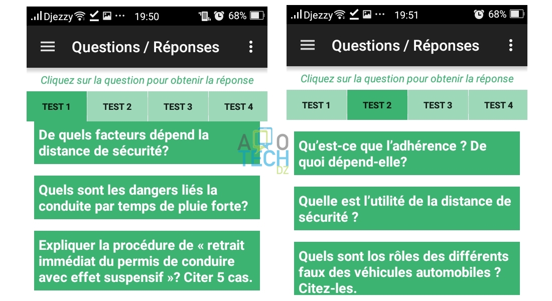 permis algerie 2016 question reponse