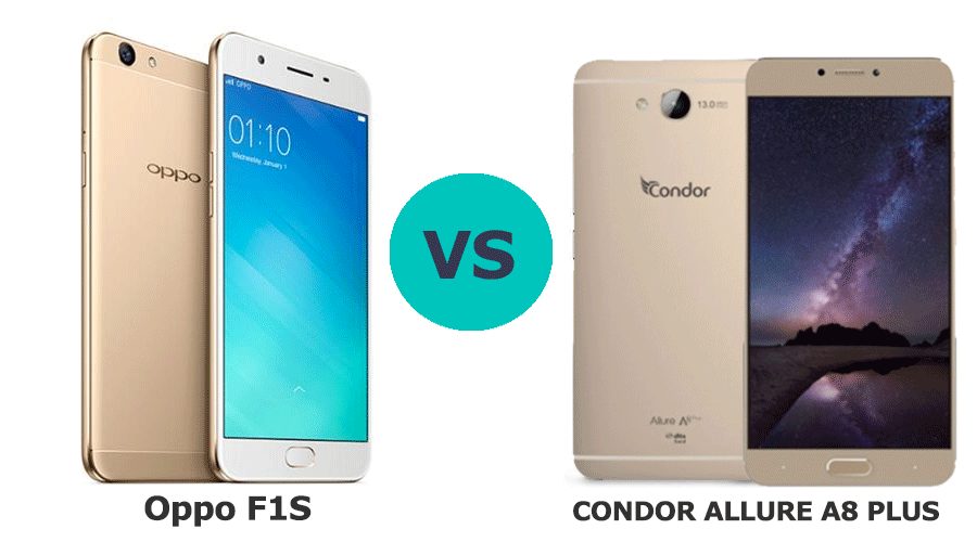 Comparatif, Condor Allure A8 Plus vs Oppo F1S