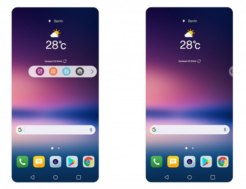 LG V30 : La barre flottante qui remplacera l&rsquo;affichage secondaire apparaît dans les images officielles