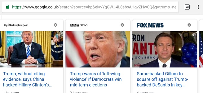 Donald Trump – Le président des U.S.A. menace Google, qui répond poliment.