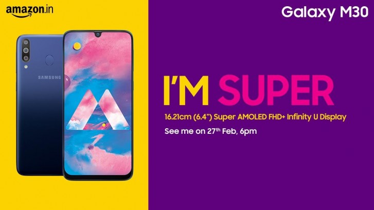 Samsung Galaxy M30 arrive le 27 février avec un écran Infinity U de 6,4 pouces