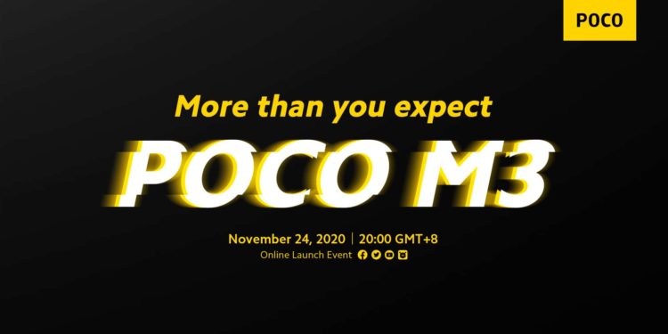 Poco M3 sera lancé le 24 novembre