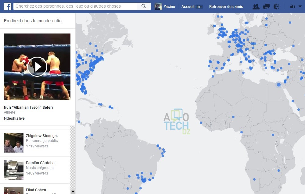 Live Map : Facebook propose une carte interactive montrant tous les Live diffusés dans le monde 2 live map1