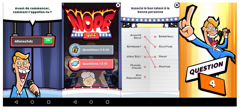 Nope Quiz : un jeu mobile gratuit et sans achat intégré 2 quiz 20