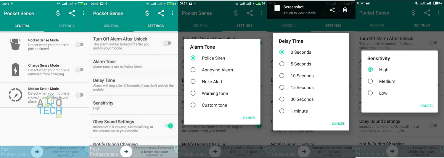 Pocket Sense : protection anti-vol pour téléphone mobile 2 application pocket sense