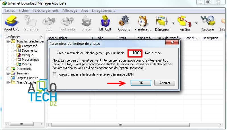 Internet Download Manager : Comment accélérer la vitesse du téléchargement ? 4 idm-parametre-vitesse