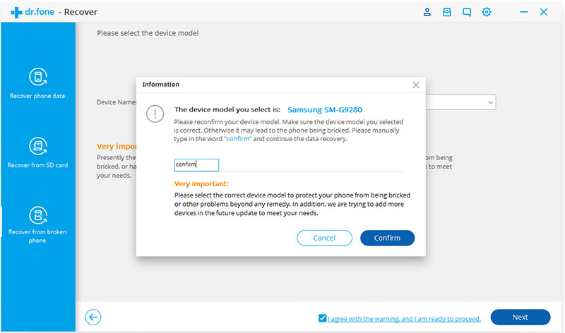 Récupérer ses donnés d’un téléphone android endommagé 5 drfone 4