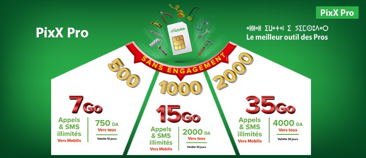 Mobilis dévoile ses offres PixX Pro 500 et 1000, 2000 DA 1 Mobilis dévoile ses offres PixX Pro 500 et 1000, 2000 DA