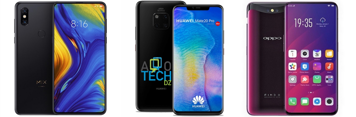 Comparaison de spécifications : Xiaomi Mi Mix 3, Huawei Mate 20 Pro et Oppo Find X 2 xiaomi-mi-mix-3-vs-huawei-mate-20-vs-oppo-find-x-comparaison