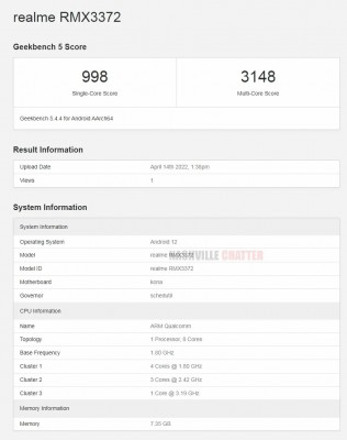 Fuite des spécifications Realme Q5 Pro : chipset SD870, écran AMOLED 120 Hz 4 Realme Q5 Pro (RMX3372) avec Snapdragon 870 exécute Geekbench